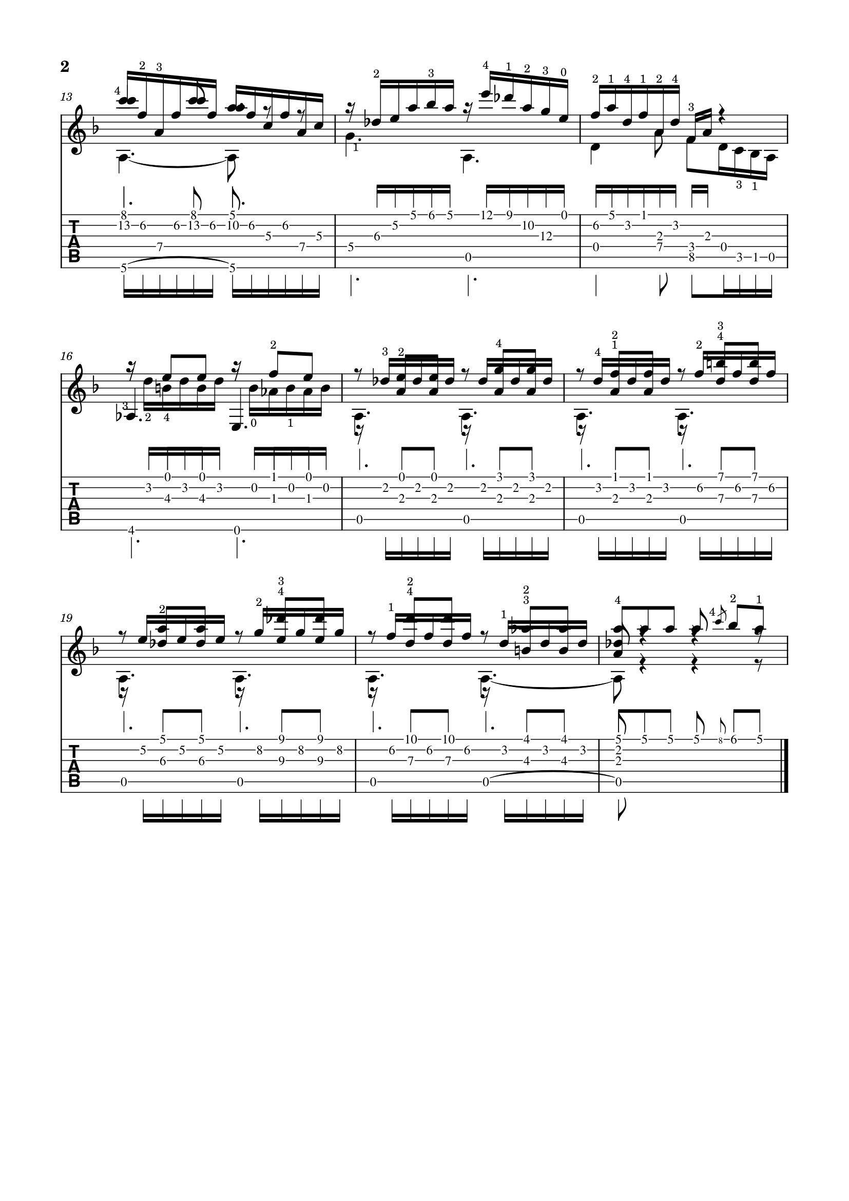 Étude Op. 38 No. 24 guitar tab, page 2